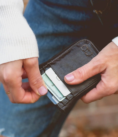 Bed Stu "Carrie" Compact Leather Wallet - Black DD