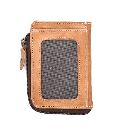 Bed Stu "Carrie" Compact Leather Wallet - Tan Rustic