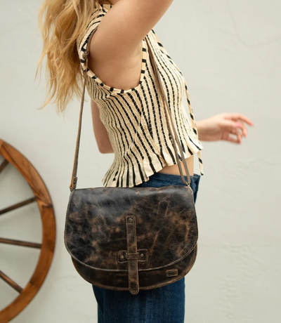 Bed Stu "Sequoia" Full Grain Leather Handbag - Black Lux
