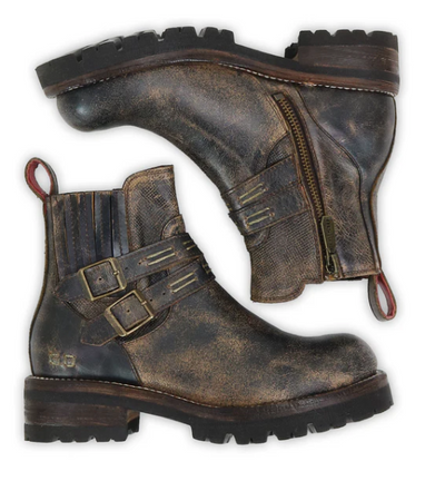 Bed Stu "Daring" Black Lux Ankle Boot