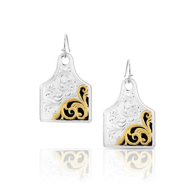 Montana Silversmith Rural Route Cow Tag Earrings