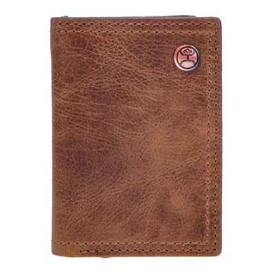 Hooey Men's Classic Smooth Brown Tri-fold Wallet