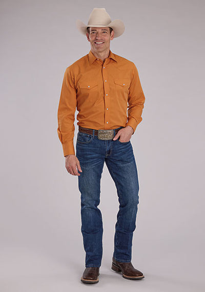 Roper Men's Solid Broadcloth Western Shirt