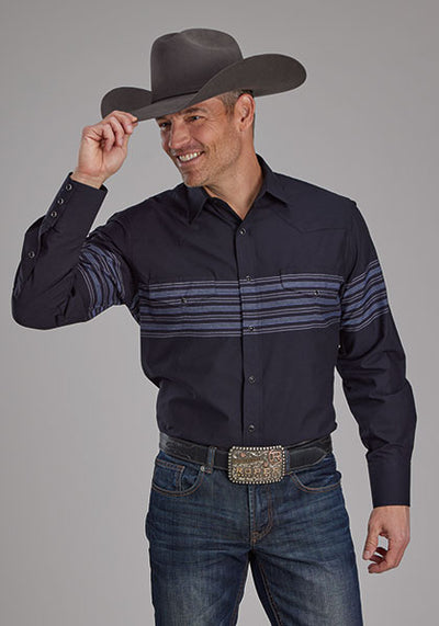 Roper Men's Border Stripe Western Shirt