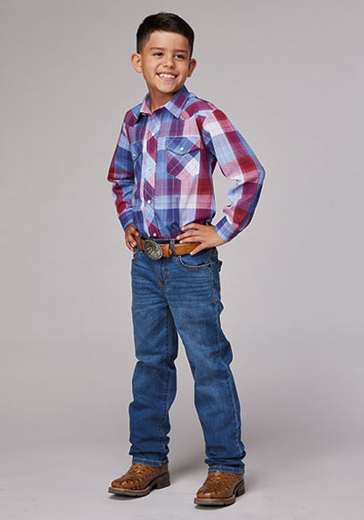Roper Boy's Plaid Woven Shirt