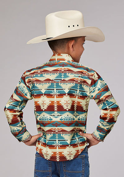 Karman Boy's Horizontal Aztec Serape Shirt
