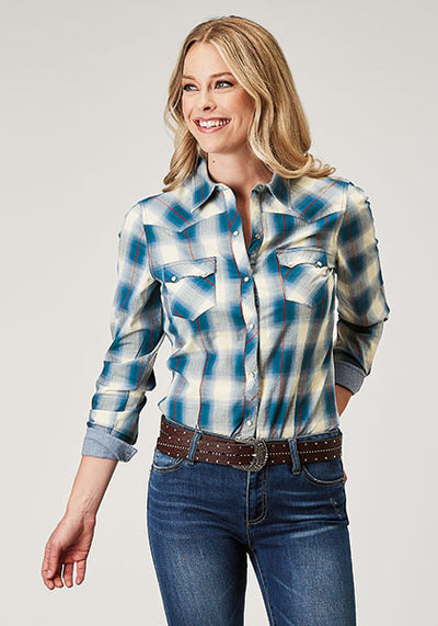 Roper Women's Arrow Dobby Plaid Shirt