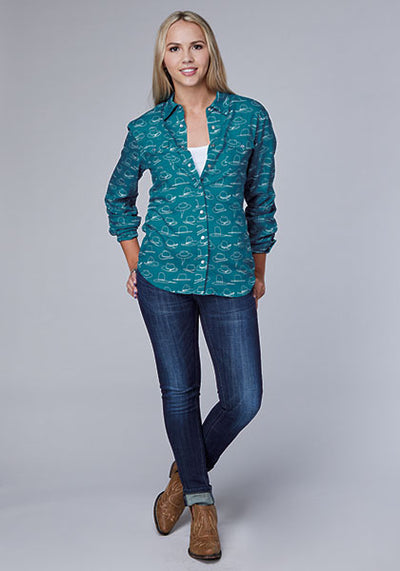 Roper Women's Many Hats Printed Rayon Top