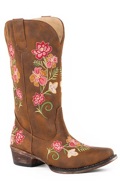 Roper Women's Snip Toe Floral Embroidery Boot