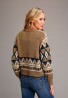 Stetson Women's Gold Aztec Cardigan Sweater
