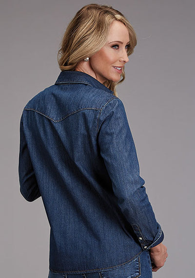 Stetson Women's Blue Denim Blouse