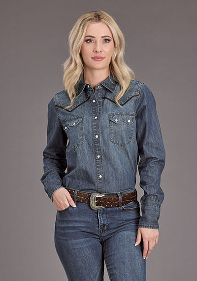 Stetson Women's Dark Denim Western Shirt