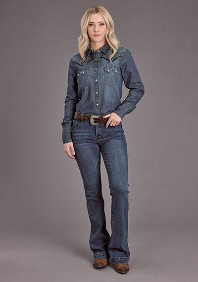 Stetson Women's Dark Denim Western Shirt
