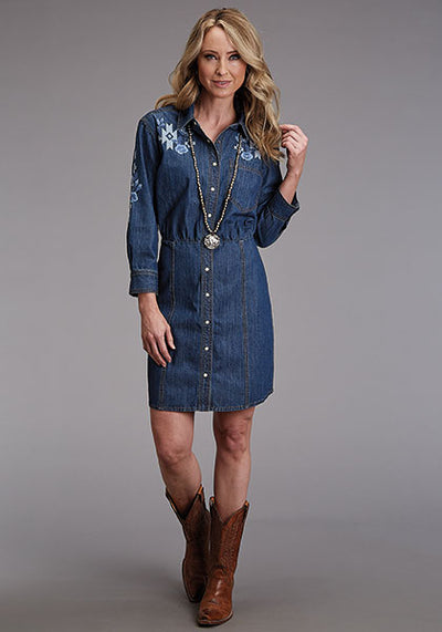 Stetson Women's Blue Denim Shirt Dress