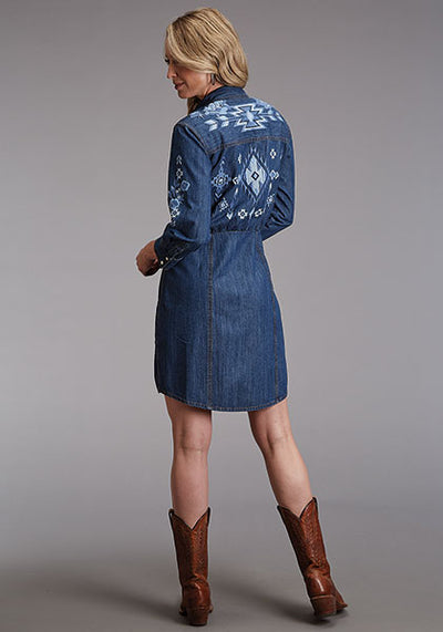 Stetson Women's Blue Denim Shirt Dress