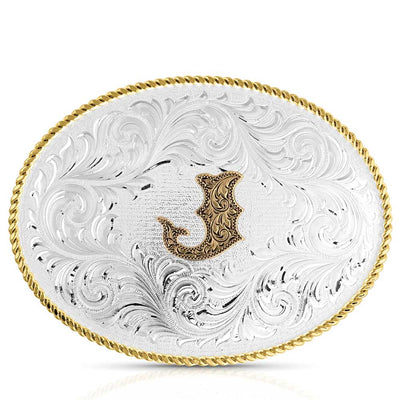 Montana Silversmiths Oval Two Tone Initial Buckle