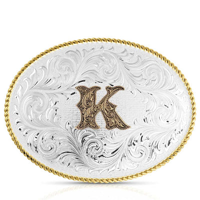 Montana Silversmiths Oval Two Tone Initial Buckle