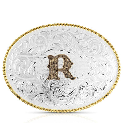 Montana Silversmiths Oval Two Tone Initial Buckle