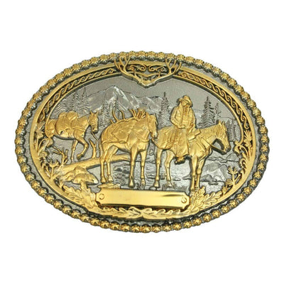 Montana Silversmiths Pack Horse & Rider Buckle