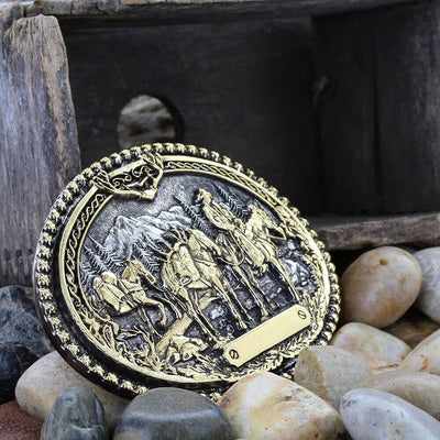 Montana Silversmiths Pack Horse & Rider Buckle