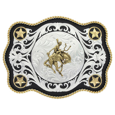 Montana Silversmiths Scalloped Bronc Rider Buckle