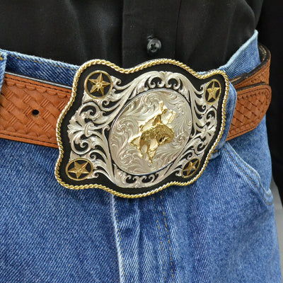 Montana Silversmiths Scalloped Bronc Rider Buckle