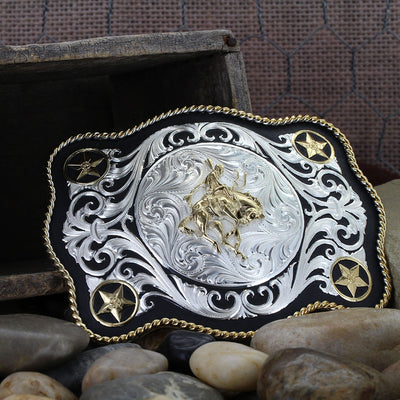 Montana Silversmiths Scalloped Bronc Rider Buckle