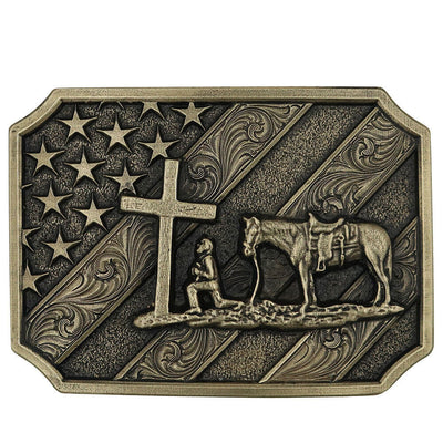 Montana Silversmiths Patriot Christian Cowboy Buckle
