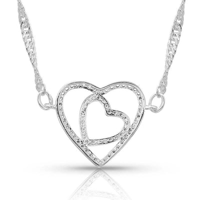 Montana Silversmiths Double Open Heart Split Necklace