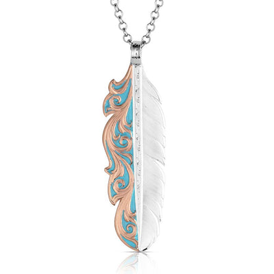 Montana Silversmith Alpine Glow Feather Necklace
