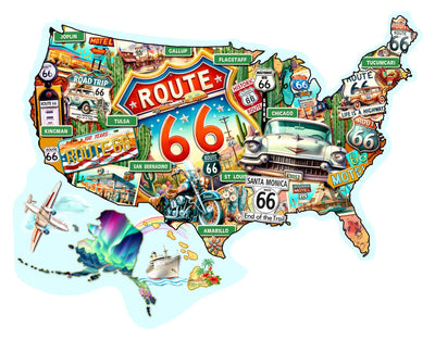 Traveling Route 66 Shape Puzzle