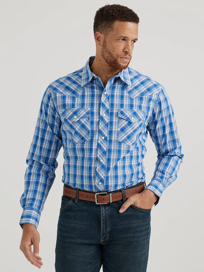 Wrangler Men's 20X Competition Blue Plaid Shirt