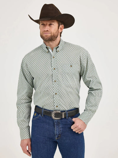 Wrangler Men's George Strait Grassy Diamonds Shirt