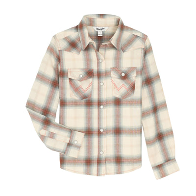 Wrangler Girl's Plaid Flannel Western Top