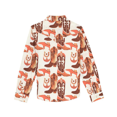 Wrangler Girl's Boot Print Western Top
