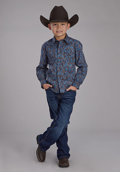 Roper Boy's River Paisley Western Shirt