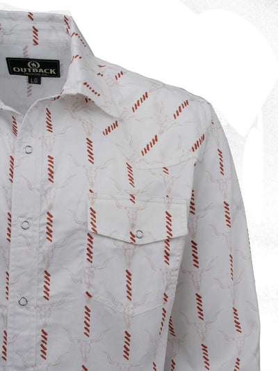 Outback Men's Cattle Skull Stripe Shirt