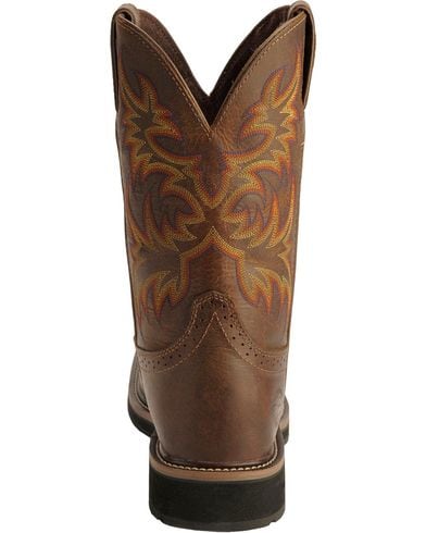 Justin Mens Rugged Western Pull-On Work Boot