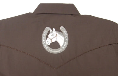 White Horse Mens Embroidered Horse Head Shirt