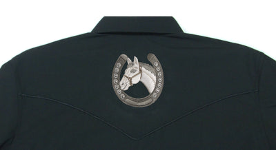 White Horse Mens Embroidered Horse Head L/S Western Shirt