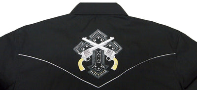 White Horse Ranch Mens Cross & Pistols Shirt