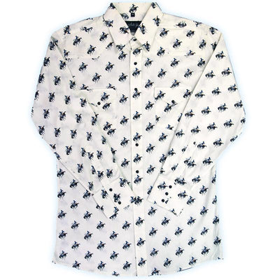 White Horse Mens Bronc Print Western Shirt