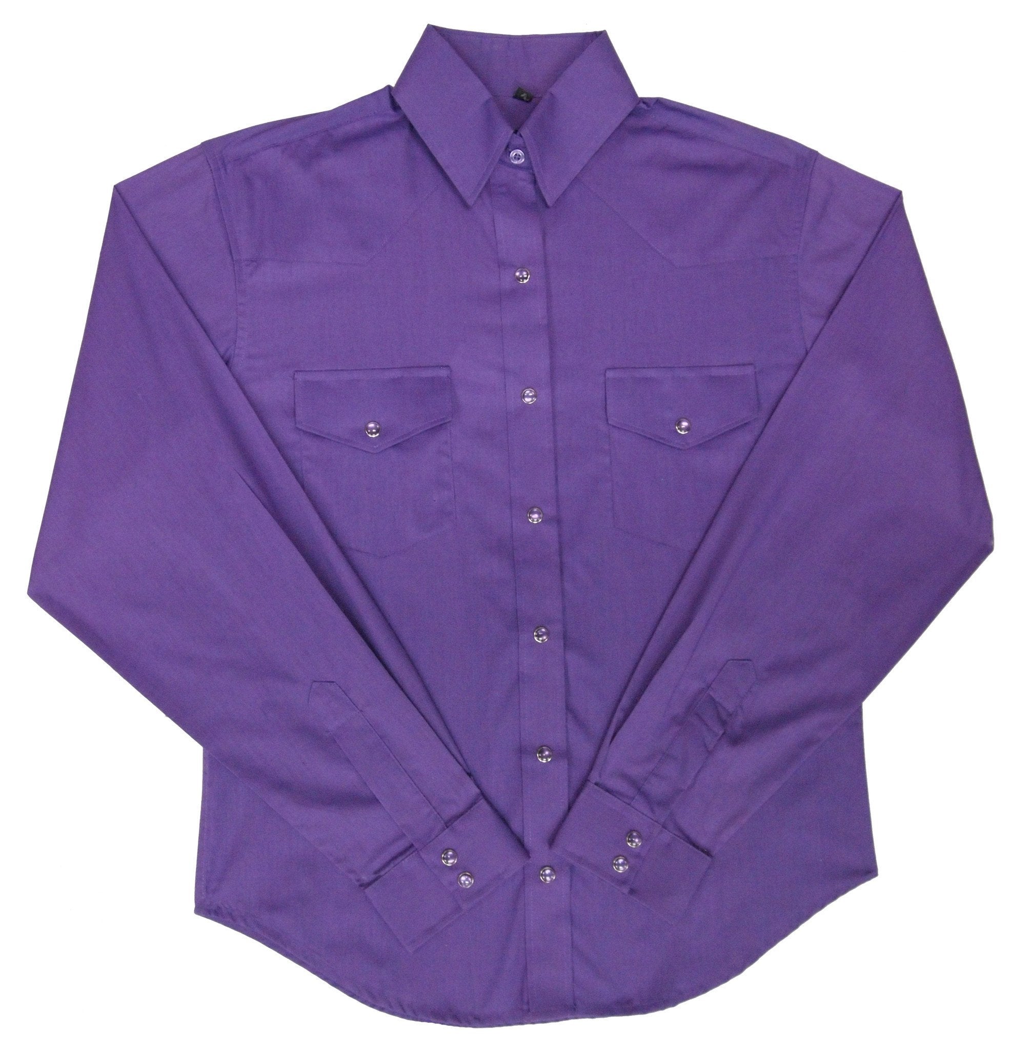 White Horse Womens Solid Purple Western Shirt