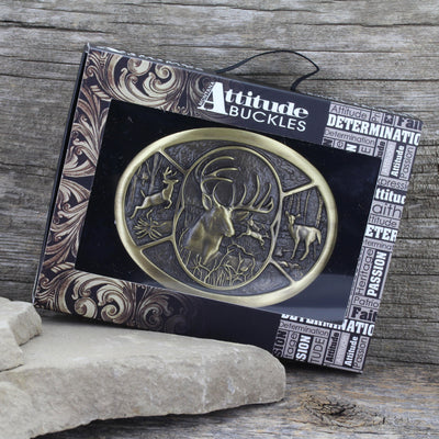Montana Silversmiths Deer Heritage Attitude Belt Buckle