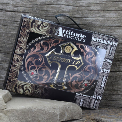 Montana Silversmiths Tri Color Cowboy Up Attitude Buckle