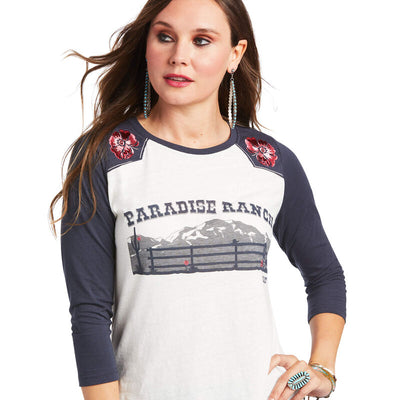 Ariat Women's Ranch Flowers Raglan Shirt