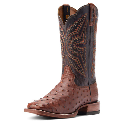 Ariat Men's Broncy Cinnamon Full Quill Ostrich Boot
