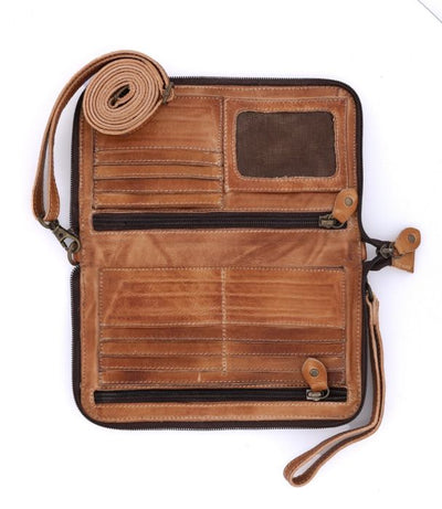 Bed Stu "Templeton II" Wallet Crossbody - Tan Rustic