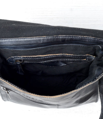 Bed Stu "Venice Beach" Black Rustic Shoulder Bag