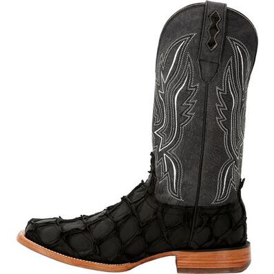 Durango Men's Exotic Pirarucu Matte Black Western Boot